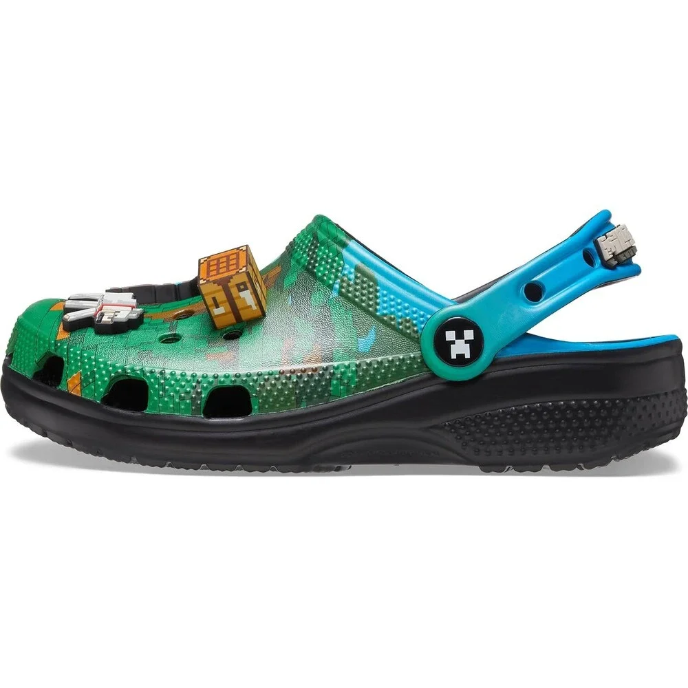 Crocs Minecraft Classic 210829-90H Clogs Men's US 13 Green Comfort Shoes JAX2142
